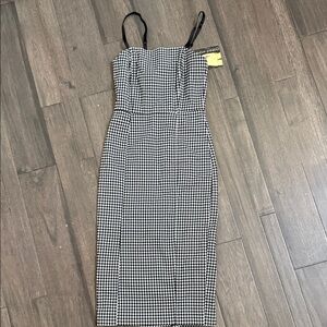 Naked Wardrobe Black and White Midi Dress